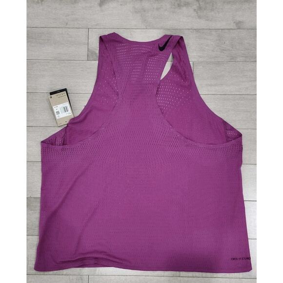 Nike Aeroswift Dri-Fit ADV Running Singlet Purple FN4231-518 Mens Size XXL NEW - Picture 2 of 6